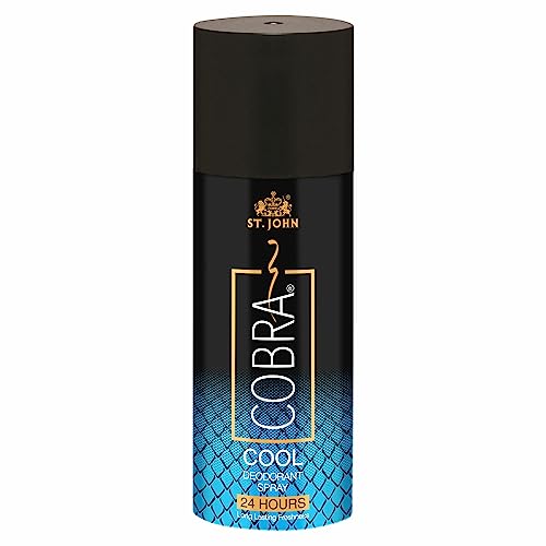 ST.JOHN Deodorant For Men, Long Lasting Fragrance, Irresistible Scent, Fresh and Soothing Deo For Men, COBRA- Cool (150ml- Pack of 1)