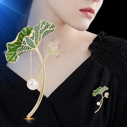 Image of Flower Brooch Pin - Rhinestone Flower Pin 18k Gold Plated - Thanksgiving Day, Birthday, Wedding Gifts for Mom, Wife