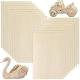 WISYOK 16 Pcs Wood Sheets, Unfinished Wood Board, 150x100x2mm, Bass Wood, Wood Sheets Hobby Wood for