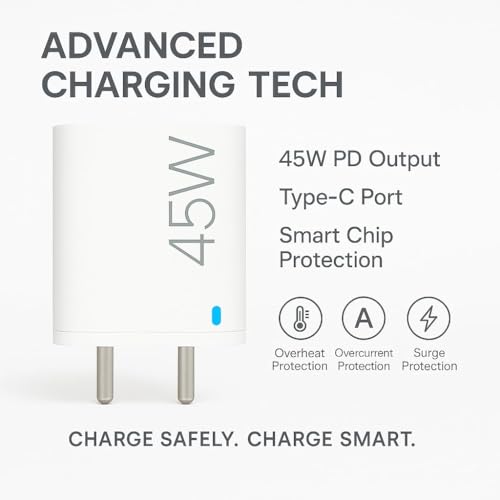 Image of 45W USB-C Charging Adapter - Quick Charge 5.0 Power Delivery PD Charger Compatible with Xiaomi 15 Ultra /15 /14 Ultra /14 / Redmi Note 14 Pro+ /14C, Smartphone, Laptop| Support 33W Mobile Charger, White