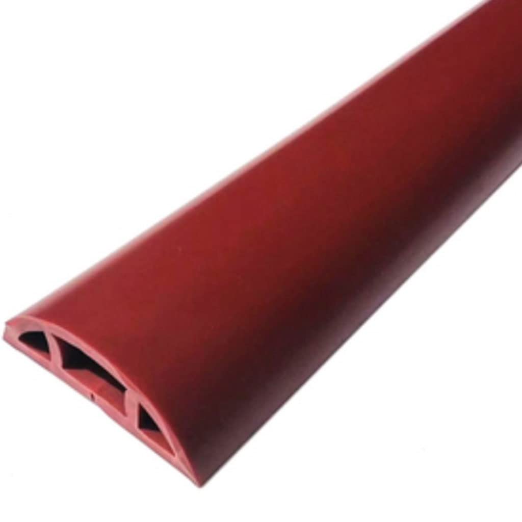 Cubierta De Cable De Suelo Blando De PVC, Canaleta Pasacables Suelo Autoadhesivo para El Hogar, Protector De Cable De Suelo Antideslizante Grueso para Oficina (Color : Red, S : 10m)