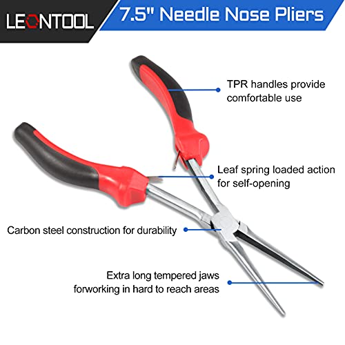 Image of 7.5 Inches Needle Nose Pliers Mini Extra Long Needle Nose Pliers Precision Wire Plier Non-Serrated Jaw Repair Tool for Jewelry Making Wire Bending Small Object Gripping Work On Narrow Place