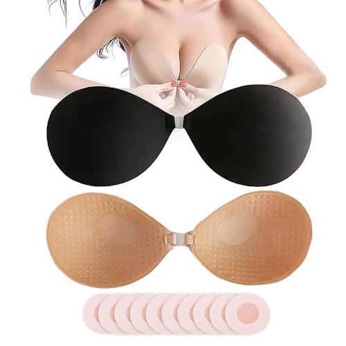 Image of Hasimor 2 PCS Strapless Adhesive Bra Invisible Push Up Sticky Bra Self Adhesive Bra for Women