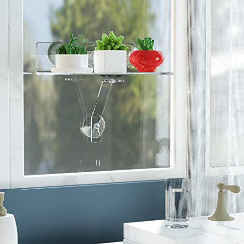 Hexsonhoma Clear Acrylic Window Shelf for Plants, Window Sill Plant Shelf with Strong Cup Suction, 12 Inch Hanging Window Plant Shelves for Plants, Camera, Picture Frame(1 Pack) by Hexsonhoma - Used condition - Image 5