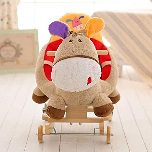 ZHANGYUEFEIFZ Schaukelpferd Plüsch Schaukeltier Pferd Rocking Horse Baby Trojaner Spielzeug Geschenk Kinderstuhl Nette… – Bild 5