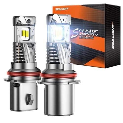 Image of SEALIGHT Brightest 9007 Bulbs 60000LM for ATVs & Powersports, 2024 Version, 60000LM Brighteness S7S Wireless HB5 Fog Lights 10 Years Lifespan Powersports Accessory Lights- Pack of 2