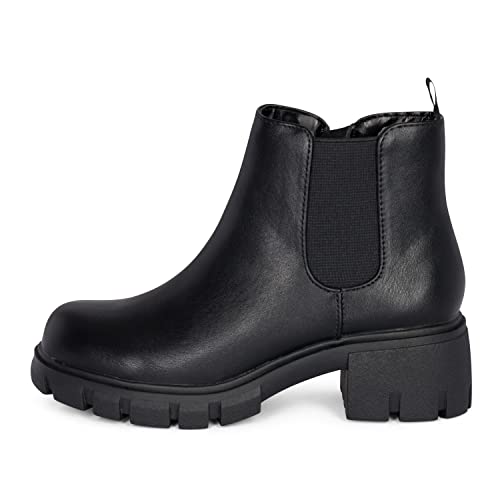 Dance-IIS - Girls/Kids/Childrens Lug Sole Chelsea Fashion Platform Side Zipper Ankle Booties - Main Image