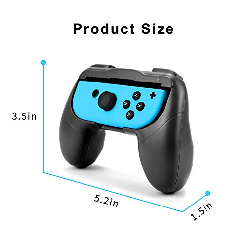Grip Kit For Nintendo Switch Joy-Con Controllers,Hand Grips Compatible With Nintendo Switch Oled Model Controllers,2Pack (Black/Black) #TOP4