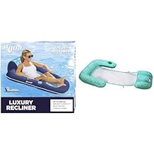 Aqua Luxury Water Pool Lounge Extra Large Inflatable Pool Floats for Adults with Headrest, Backrest, Footrest & Cupholder Multiple Colors/Styles