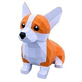 Corlidea Papercraft Décoration murale 3D en papier pour origami - Modèle d'origami - Jouet pour enfants et jeunes enfants - Cadeaux pour hommes et femmes (Corgi 51 x 50 x 26 cm)