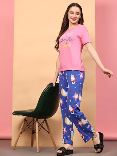 Image of B STORIES Women's Cotton Pyjama Set | Comfort and Relexed Nightsuit for Ladies