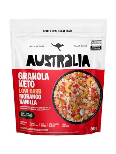 Hart's Natural Granola Australia Keto Low Carb Morango e Baunilha - Granola Sem Açucar, Se... Hart's Natural Granola Australia Keto Low Carb Morango e Baunilha - Granola Sem Açucar, Se...