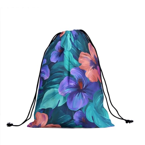 Tropical Floral Printed Grip Bags Hibiscus Gymnast Drawstring Bag Adjustable Athlete String Bag for Grips2
