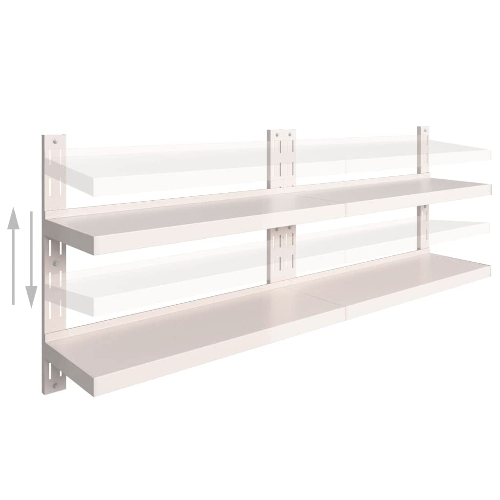 Mensole Galleggianti a 2 Livelli 2 pz in Acciaio Inox 200x30 cm Mensole Galleggianti a Parete libreria da parete Mensole da muro Adatto per soggiorno, camera da letto,ufficio