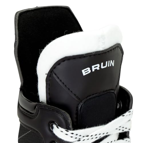 Riedell Bruin Classic Hockey Ice Skates - Durable, Comfortable Ice Hockey Skates for Men and Women with Rugged Foam-Padded Uppers and Stainless Steel Blades - Black, Size 7 - Thumbnail 4