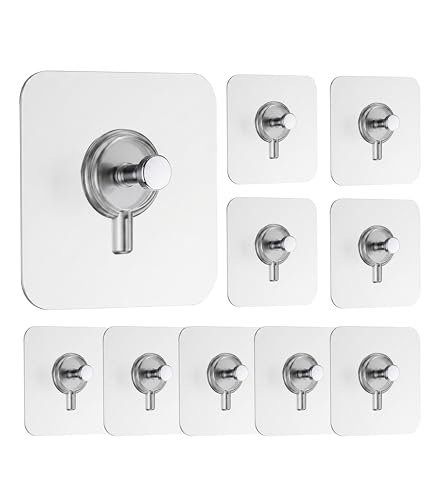 EKARA Photo Frame Hangers Wall Hooks, Transparent Adhesive Wall Hooks for Hanging, No Drill Self Adhesive Waterproof Wall Hanging Hooks for Home Decor, (Pack of 20)