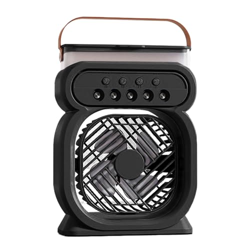 Ventilador de nebulización portátil, ventilador de brincas | Refriger de ventilador personal de escritorio señor - USB recargable 3 velocidades Gadgets geniales con luz nocturna, humidificador de aire