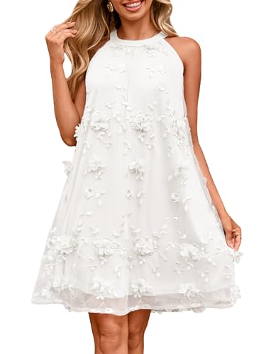 Simplee Women Halter Homecoming Dress 2025 Summer Wedding Guest Formal Mini Dress Flowy Cocktail Dresses