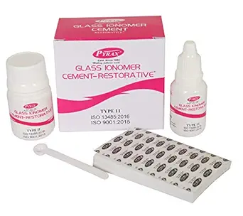 PYRAX Glass Ionomer Cement Type 2 Restorative + High compressive strength (POWDER 15GM + LIQUID 10ML)