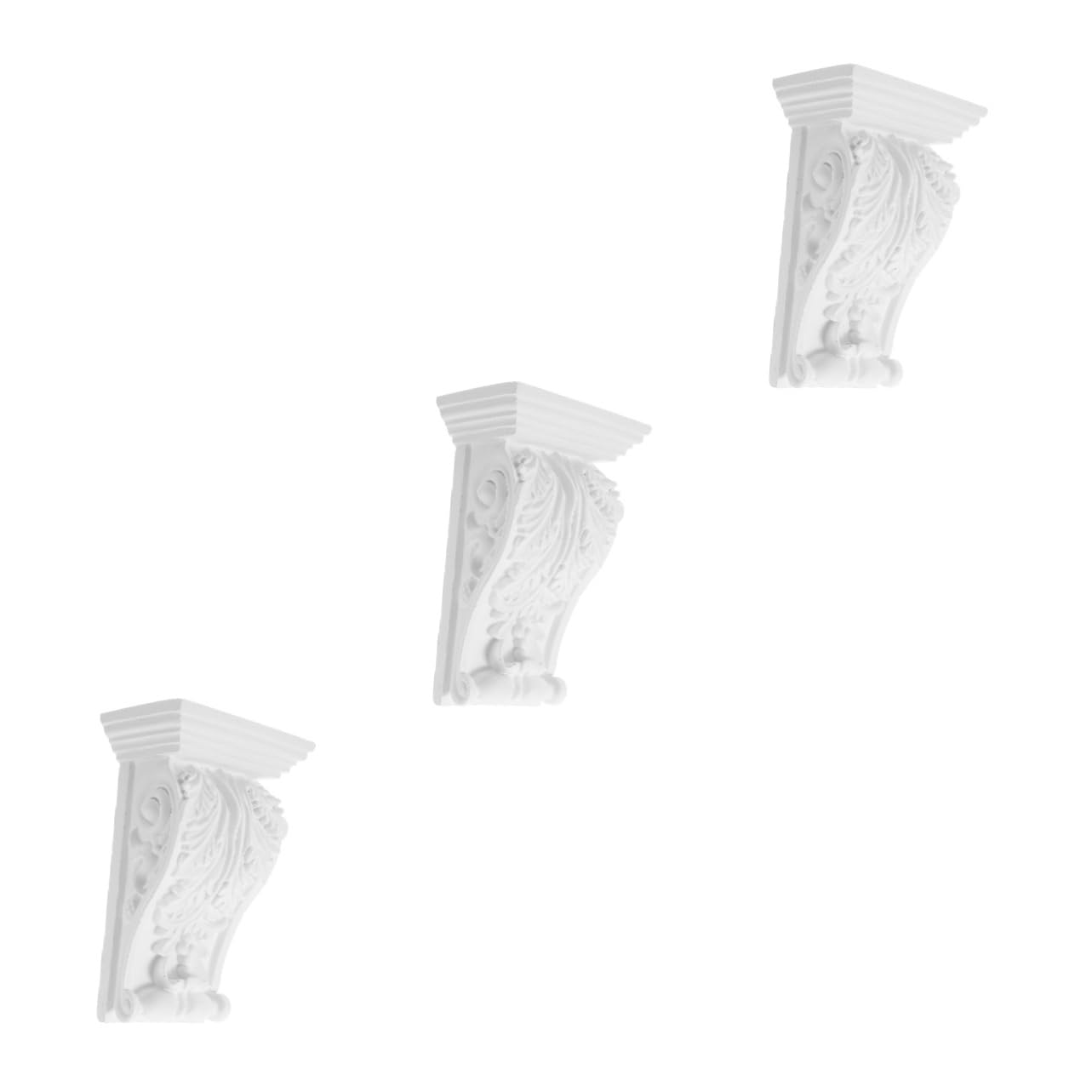Artibetter 3pcs Decorative Corner Carved Corbel Onlay Applique for Shelves Home Living Decoration for Furniture Decor and Home Accessories Living