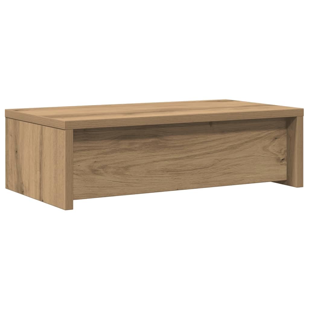 Soporte para monitor con cajones, madera de aliso, 50 x 27 x 15