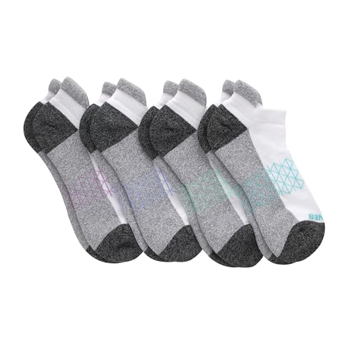 Hanes Women's Cushioned No Show Tab Socks, Absolute Active No Show Socks for Women, 4-pairs - Image 3