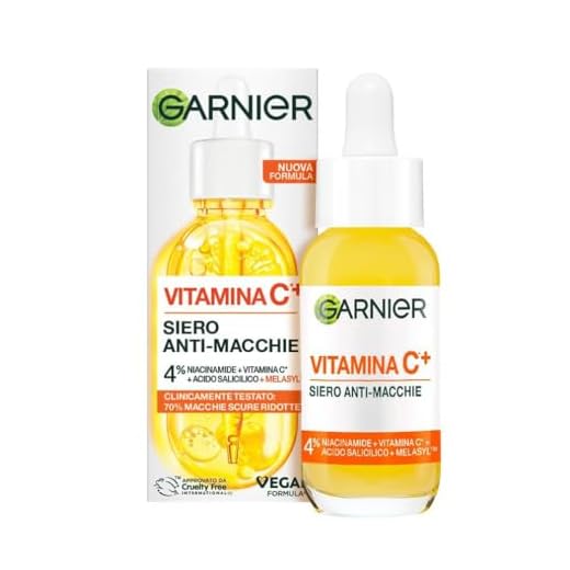 Garnier Siero Vitamina C Anti-Macchie, Illuminante e Rimpolpante