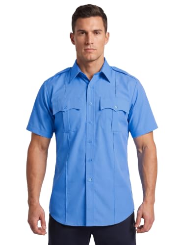 Image of First Class 100% Polyester Short Sleeve Men's Uniform Shirt White