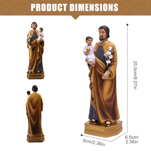 Statue religieuse Saint Joseph de 8 pouces objet de dévotion catholique - 5