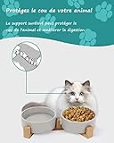 Futternapf Hund Keramik Futternapf Katze Doppelt Futternapf für Hunde und Katze mit Bambus Ständer und Rutschfester Unterlage (400ml, 2-Grün)