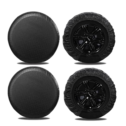 Moonet Tire Covers for RV Wheel (4 Pack Black), Oxford