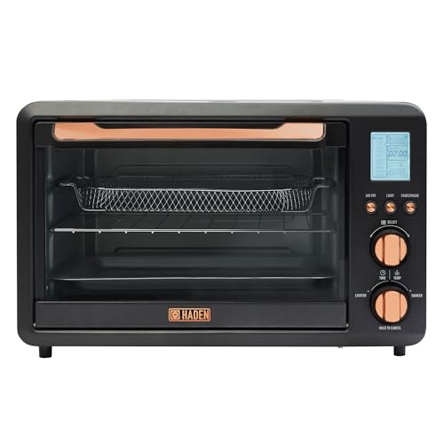 Haden Countertop 6 Slice Toaster Oven Air Fryer Combo for Kitchen, Black/Copper