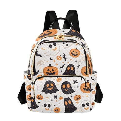 Sac à dos fantômes citrouille blanc pour femme format medium 35,6 cm