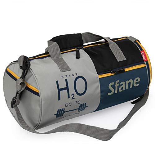 SFANE Polyester 23 cms Navy Blue Gym Bag, Shoulder Bag, Sports Bag for Men & Women with Separate Shoes Compartment (Blue)