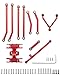 Skid Plate Steering Rod Tie Links and High Clearance Chassis Links Set for 1/24 RC SCX24 Upgrade Parts Axial AXI90081 Deadbolt AXI00004 B17(Red)