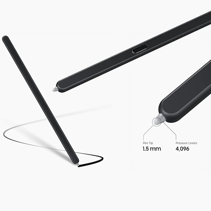 Galaxy Z Fold5 S Pen pour Z Fold 5/6 Slim S Pen pour Samsung Galaxy Z Fold5/6 5G Slim Stylet Fold Edition pour Z Fold5/6 + Pointes,sans Bluetooth. (Noir)