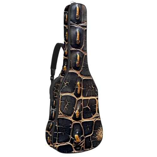 Sac de guitare acoustique motif crocodile étanche avec double bandoulière