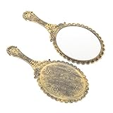 Accesorios de maquillaje: espejo de maquillaje retro romántico, decoración de patrones exquisitos, mano de obra fina, materiales sofisticados, espejo cosmético