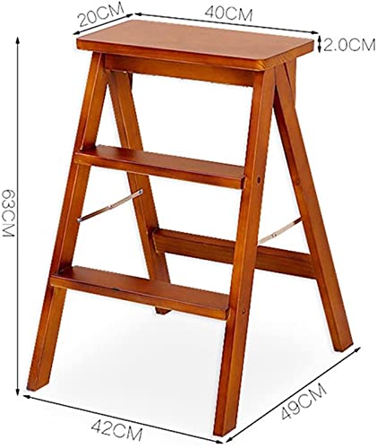 Taburete escalonado de madera para el hogar ideal como silla escalera multifunción 4