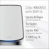 NETGEAR Orbi Whole Home Tri-Band WiFi 6 Mesh Network System (RBK853) Router with 2 Satellite Extenders, Security Features, Coverage Up to 7,500 Square Feet, 100 Devices, AX6000 (Up to 6Gbps)