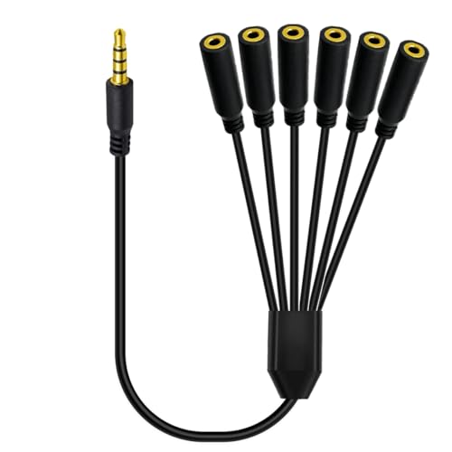 Cable divisor de audio Jack 3.5mm 1 a 6 vías 50 cm miniatura 1
