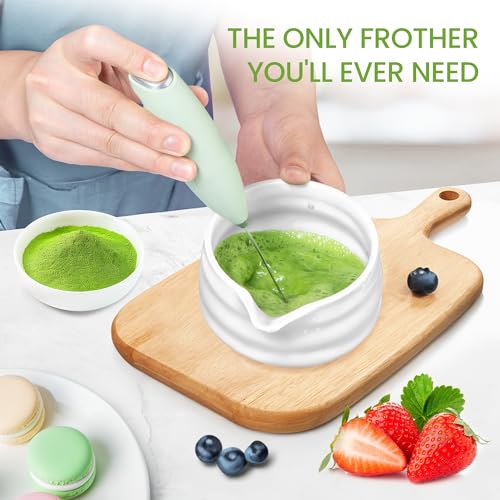 Matcha Whisk Set and Bowl, Matcha Making Kit Whisk, Bowl With Spout, Powder Starter Sifter, Ceramic Whisk Holder, Spoon Japanese Tea Tools For Ceremony Gift (White, 9 Pack) by ELIMTEC - Image 5