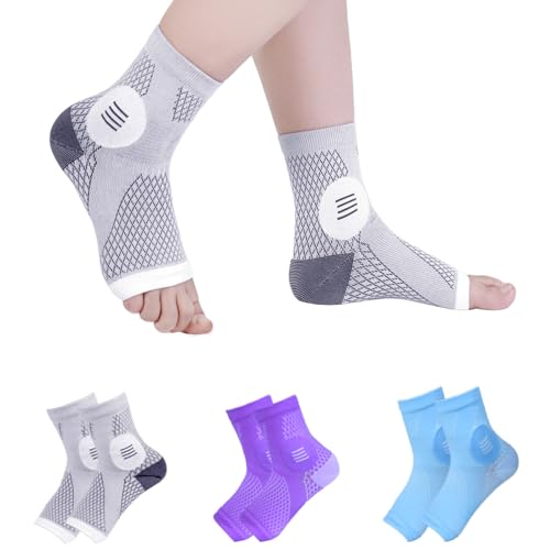 Image of Neuropathy Socks for Women and Men, Nano Soothe Relief Compression Socks Toeless Compression Socks Ankle Compression Sleeve for Arch Support, Plantar Fasciitis Foot Swelling