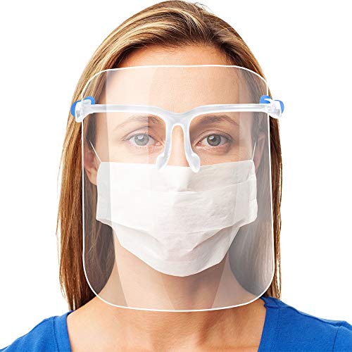 LETOUR 10 Pcs Safety Face Shields with 10 Glasses Frame