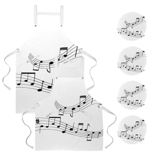 Tablier de cuisine lot de 2 avec broches pour protection nettoyage et service bar