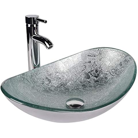 SOLIDEE Boat Shape Glass Sink Set Cover