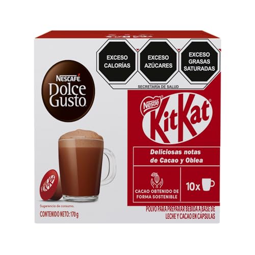 NESCAFÉ DOLCE GUSTO Polvo en Cápsulas Sabor Chocolate KitKat Estuche con 10...