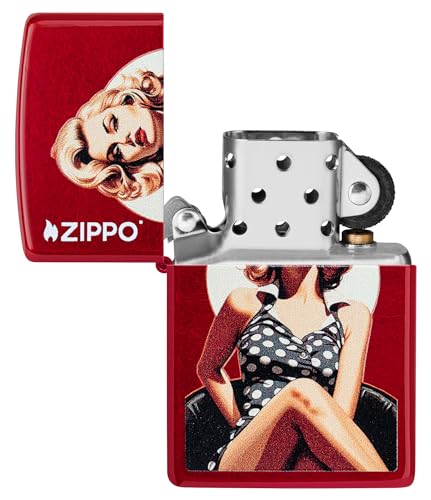 Encendedor Zippo Vintage Pin-up Rojo Manzana miniatura 2