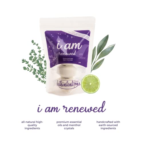 Bathintentions Thyme Lime & Sage Shower Steamers | Stress-Relief & Self Care Shower Bombs | Shower Steamers Aromatherapy With Essentials Oils | Soothe & Revitalize | All Natural & Handmade #TOP6