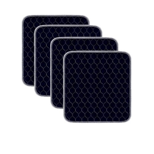 HUNAIGEE Waterproof Chair Pads for Incontinence 4 Pack Reusable Seat Protector Pads 22" x 21" Washable Chair Protector Seat Cover Chucks for Chairs Adults Elderly Kids Pets Black